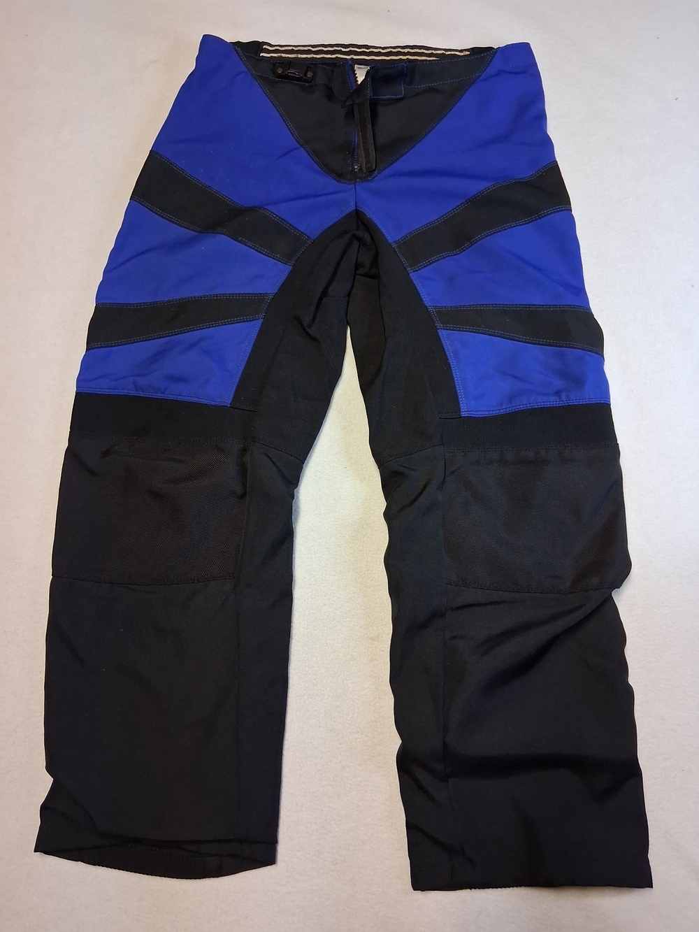 Vintage Polaris Men's Athletic Panelled Blue and Black Riding Pants